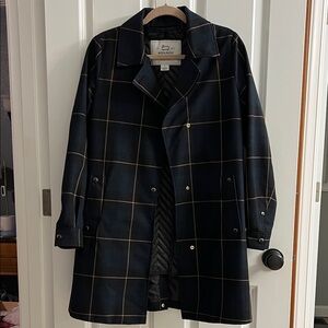 Woolrich Women’s Navy Checkered 2 in 1 Trench Coat